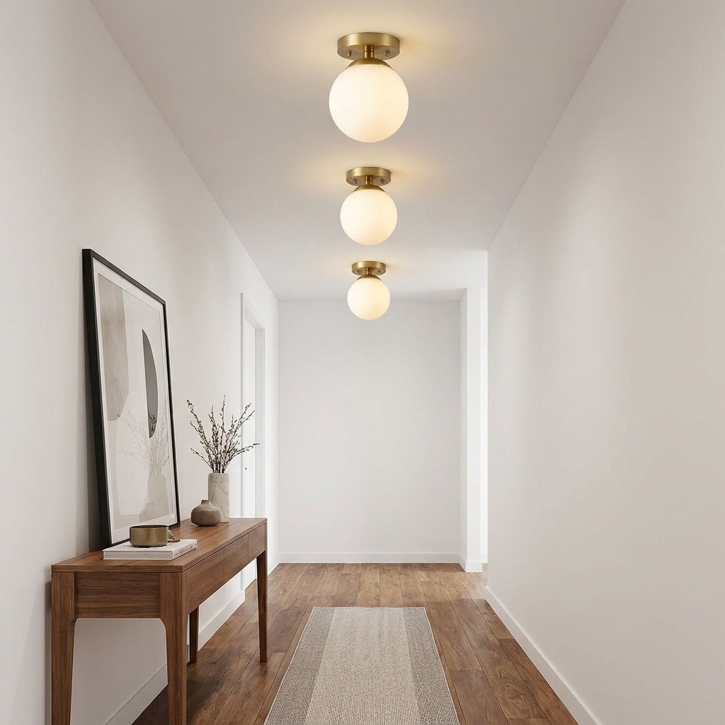 modern ceiling lights in a hallway