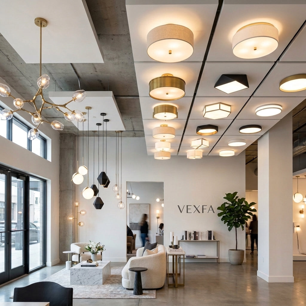 Moderns Ceiling Shop Room displaying Ceiling lights, pendants and chandeliers 