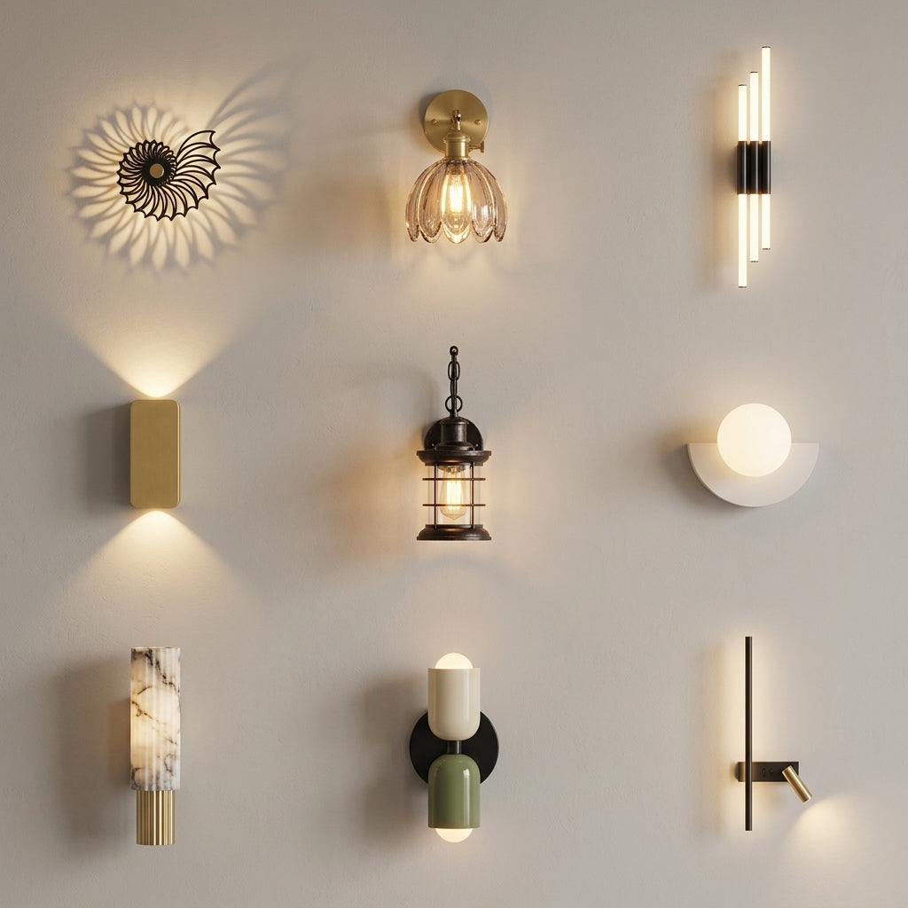 Wall lights and sconces showroom showing wall all kinds of different options available