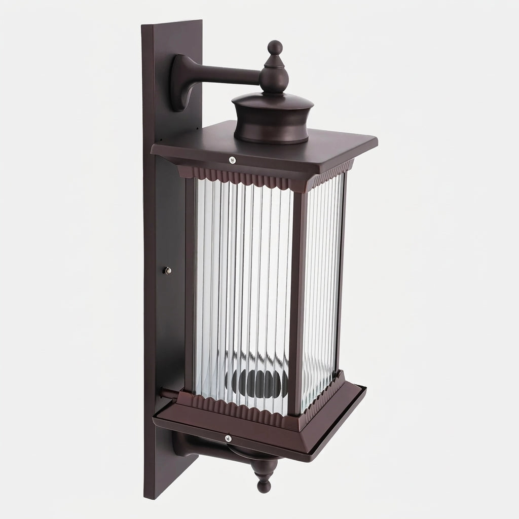 Gumzi exterior lantern wall light product shot on white background