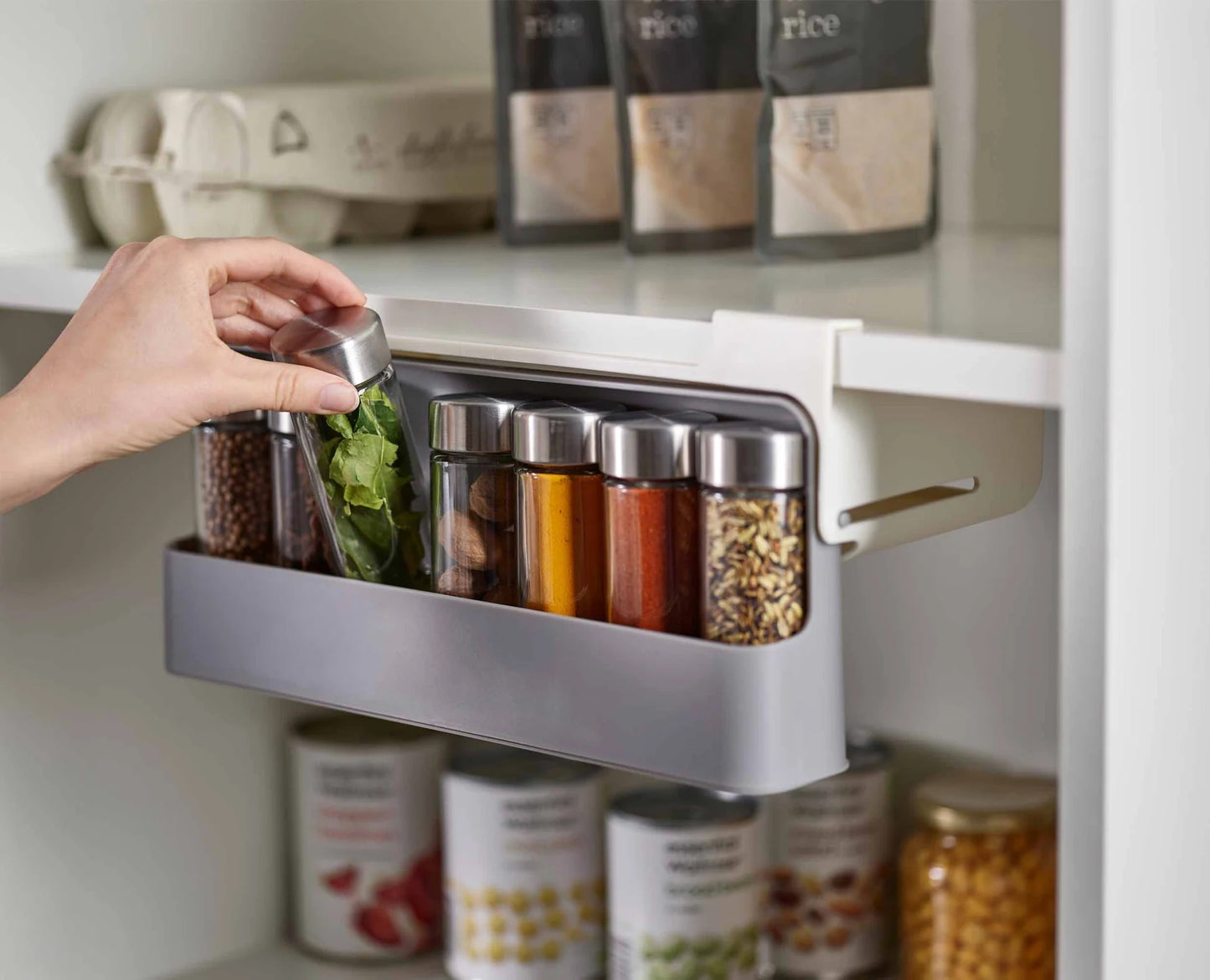 Find Spices in a Snap with Paisu Under-Shelf Rack