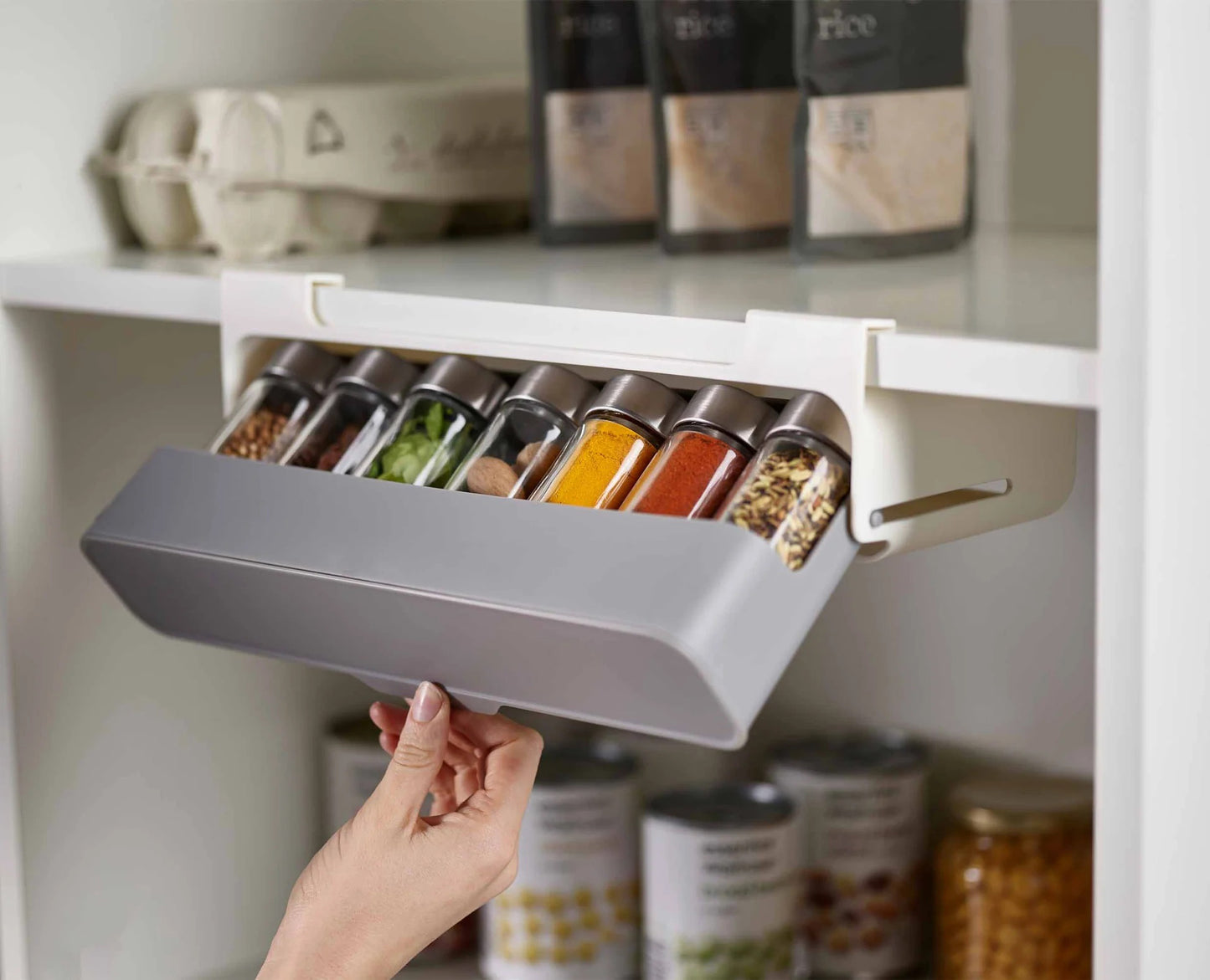 Find Spices in a Snap with Paisu Under-Shelf Rack