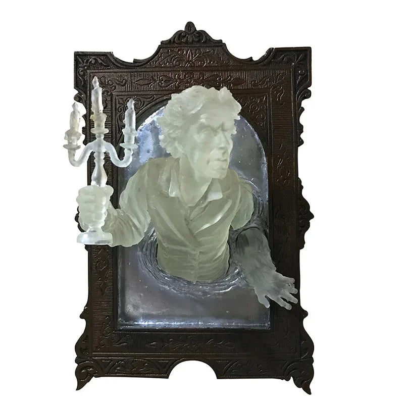 Hownd - Ghost in the Frame Wall Plaque - Glow-in-the-Dark Halloween Decor