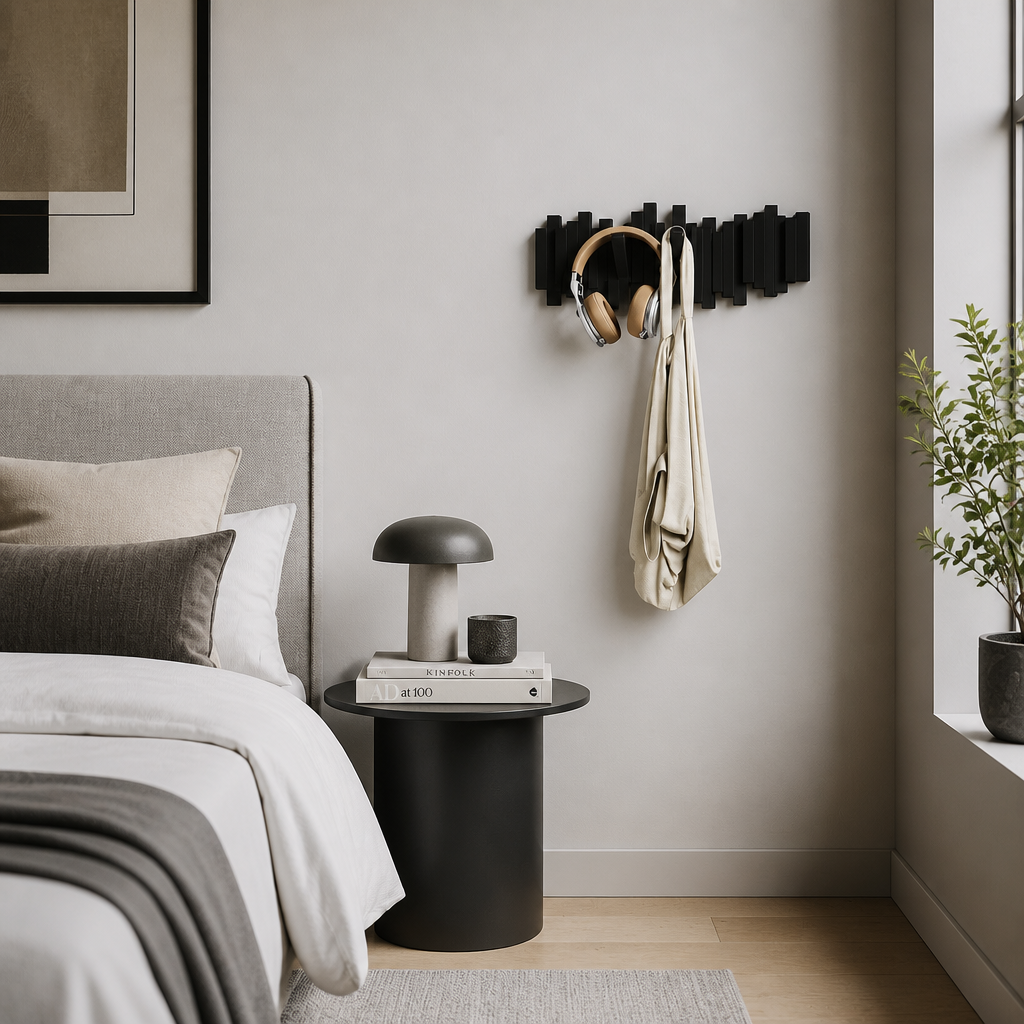 Alvey piano key wall mounted wooden coat rack, product photo 11