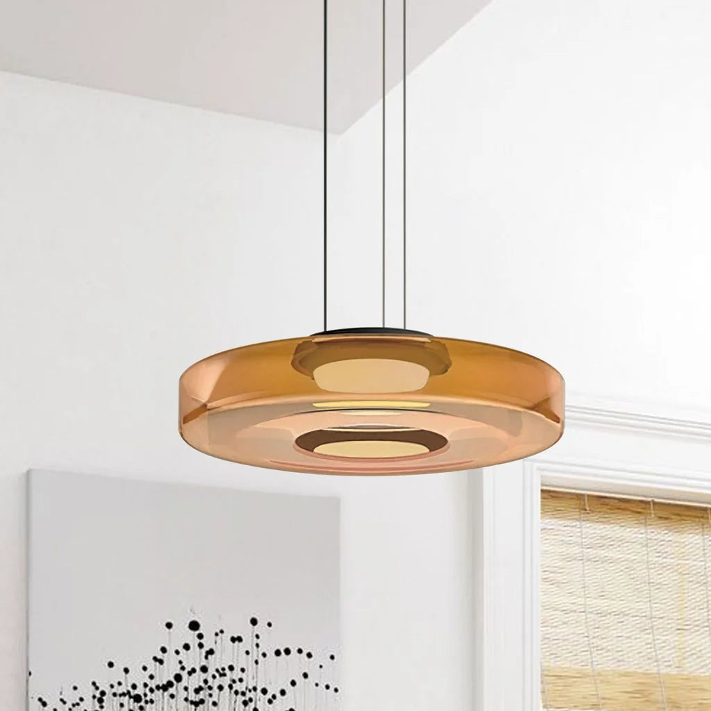 Modern Tiered Glass Pendant Light - Nordic Layered Ceiling Lamp