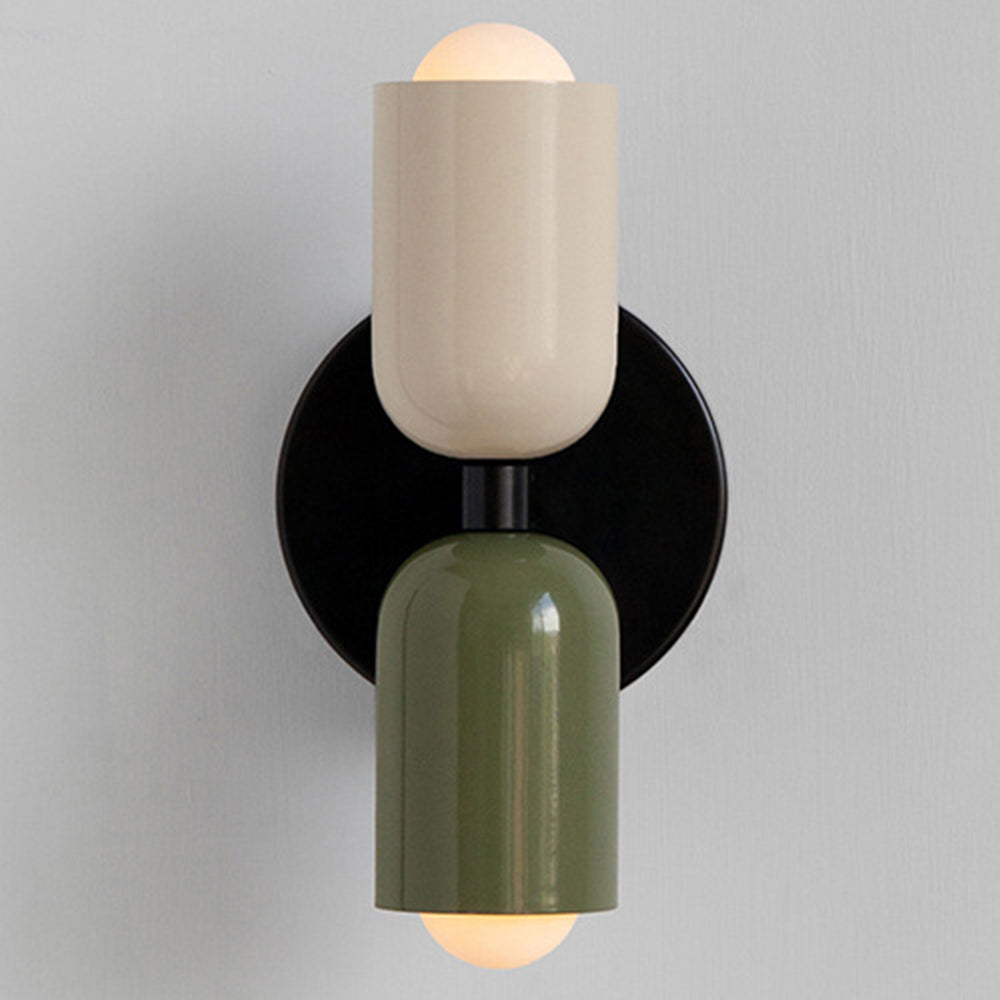 Modern Double-Head Glass Wall Sconce - Mid-Century Capsule Light