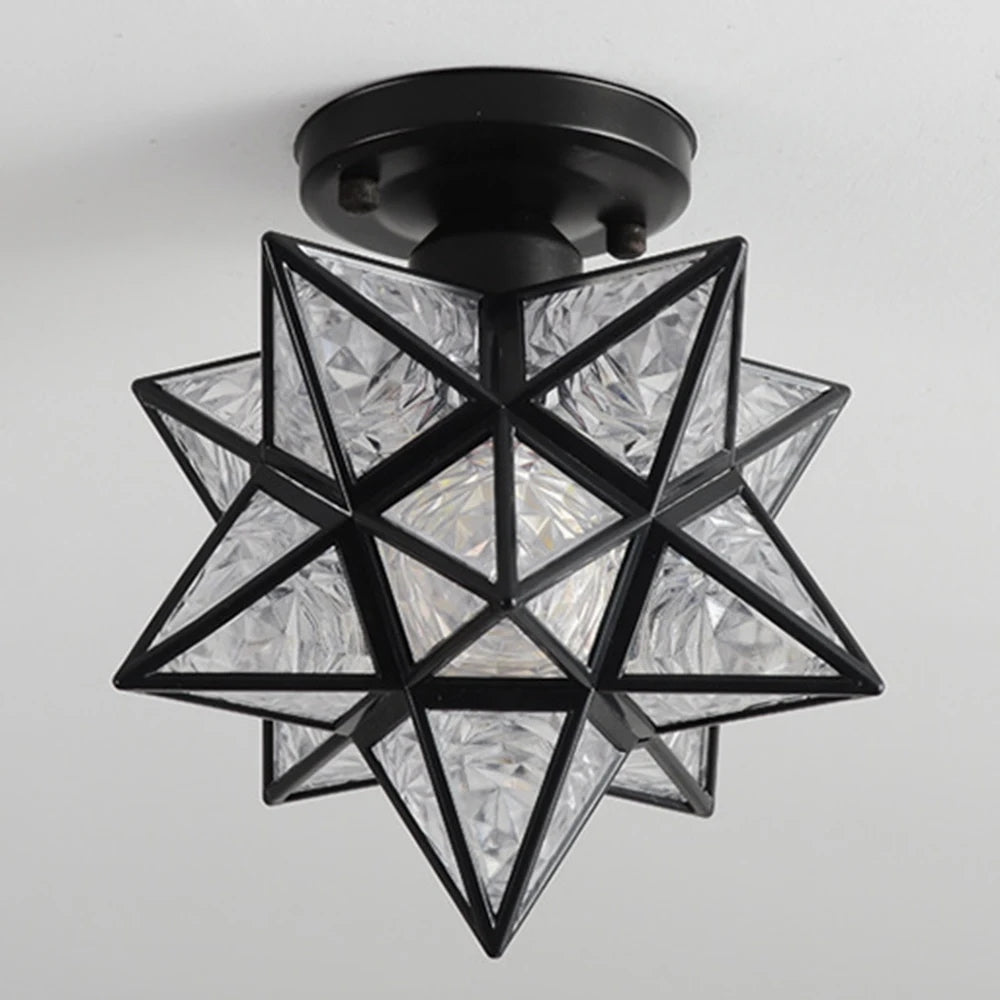 Belsi Moravian star flush mount ceiling light in black