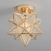 Belsi Moravian star flush mount ceiling light in gold