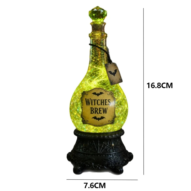 Bevvy witches brew potion bottle size chart, 16.8cm height by 7.6cm width