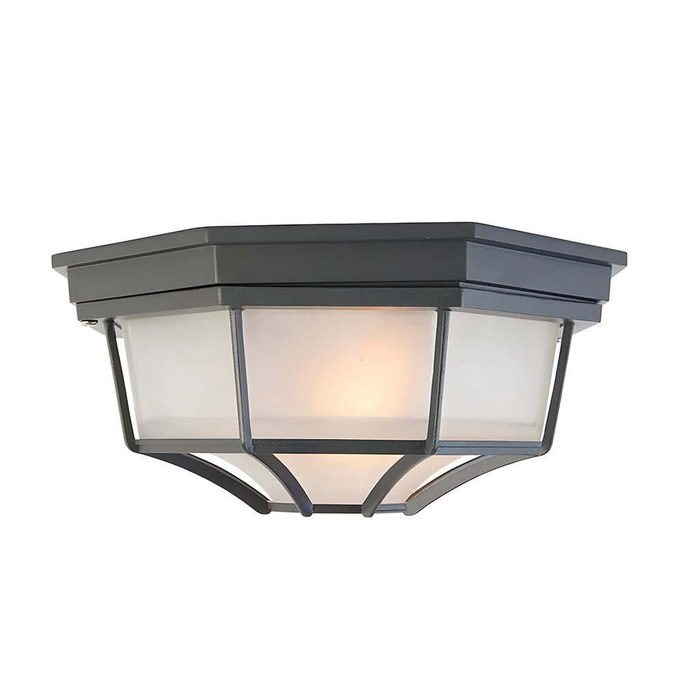 Side profile of the black nautical bulkhead outdoor light isolated on a white background