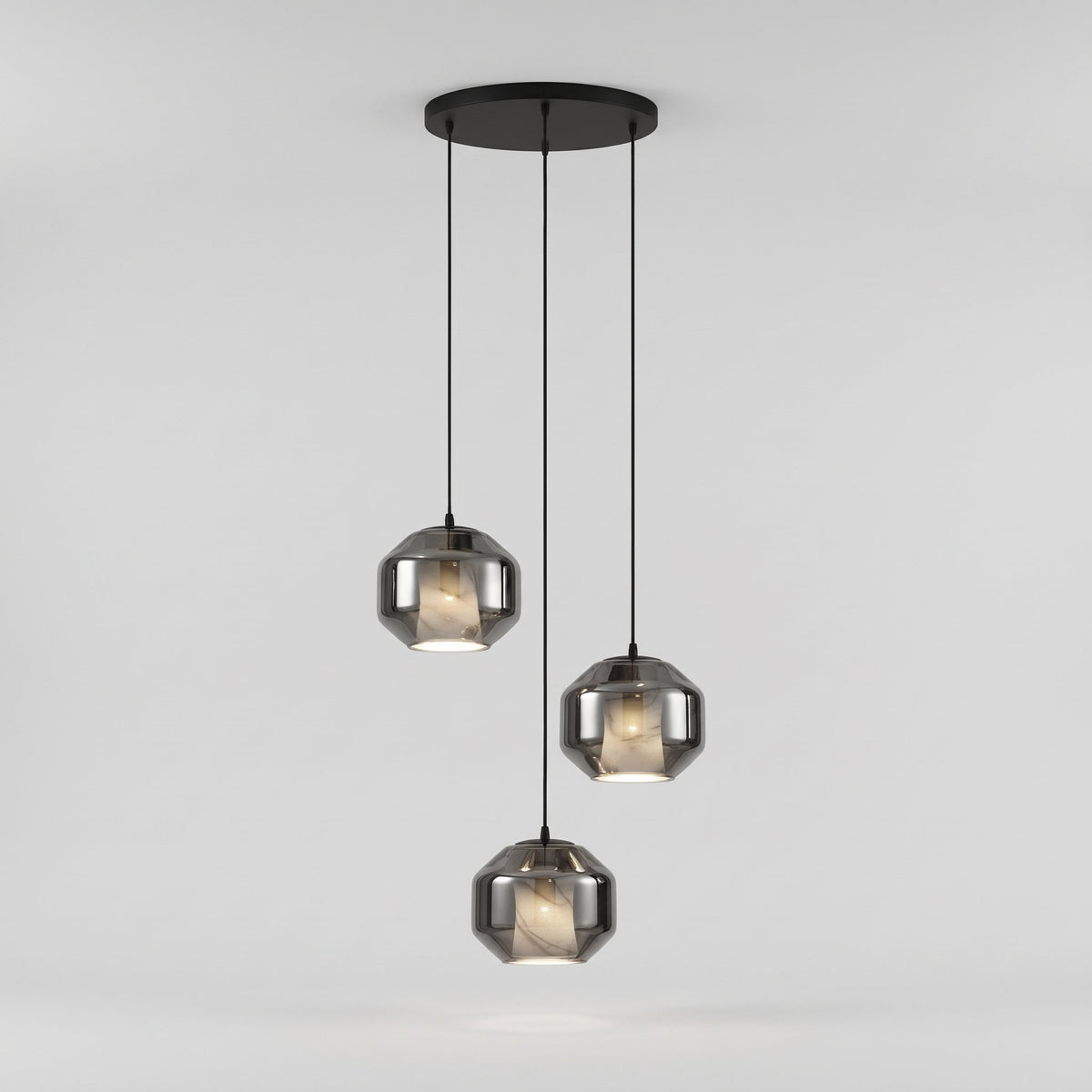 Bozla alabaster glass pendant light product photo on white studio background
