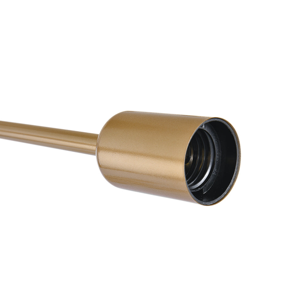 Close-up of the standard E27 bulb socket on the brass Sputnik ceiling light