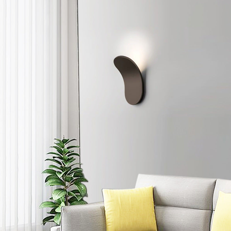 Modern Curved LED Wall Sconce - Minimalist Indirect Halo Light