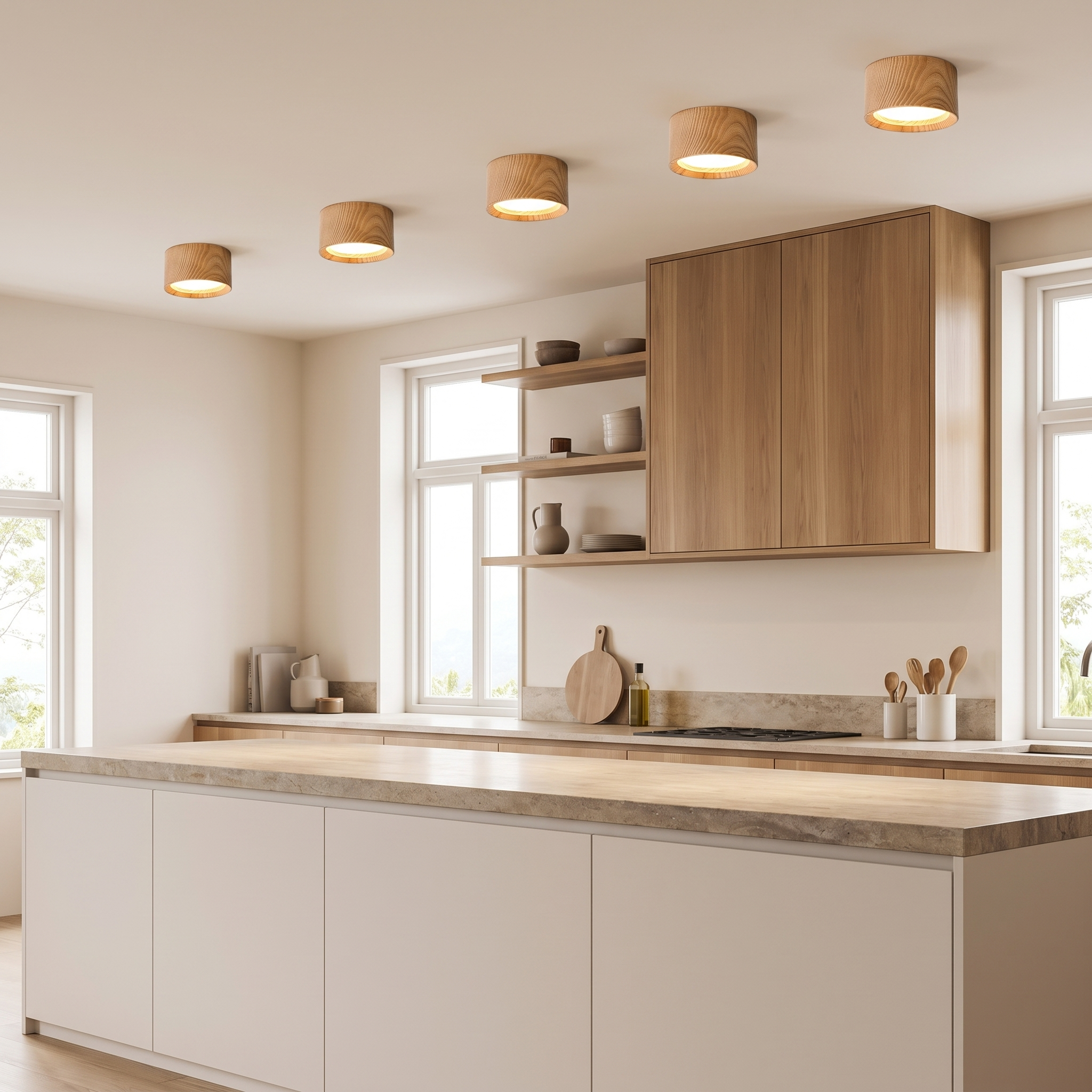 Buxpo ceiling spotlights above kitchen counter
