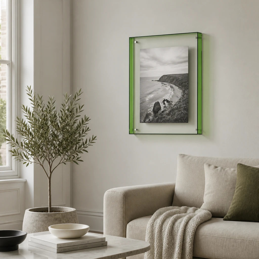 Byres acrylic photo frame, vibrant colour-edge design, product photo 1
