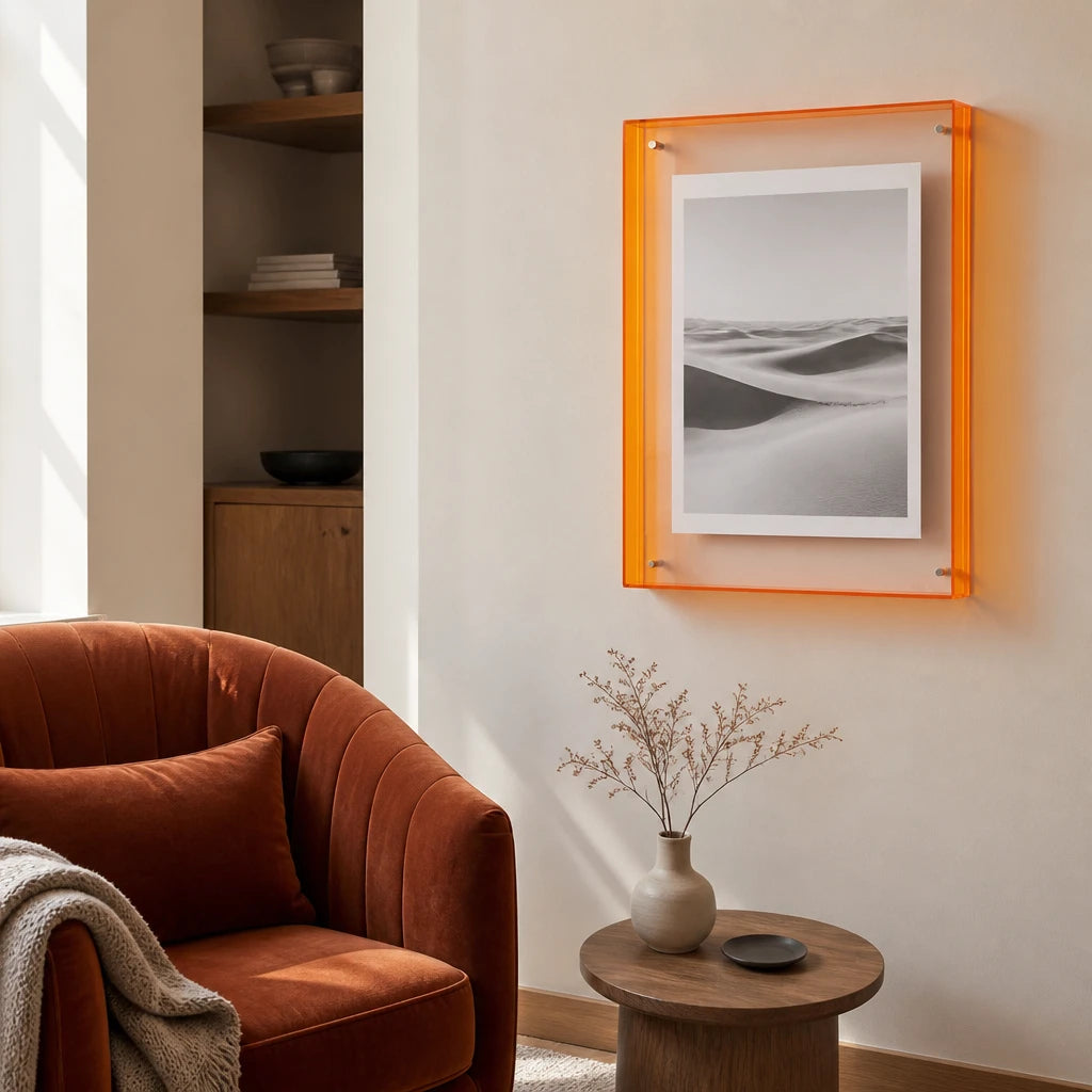Byres acrylic photo frame, vibrant colour-edge design, product photo 5