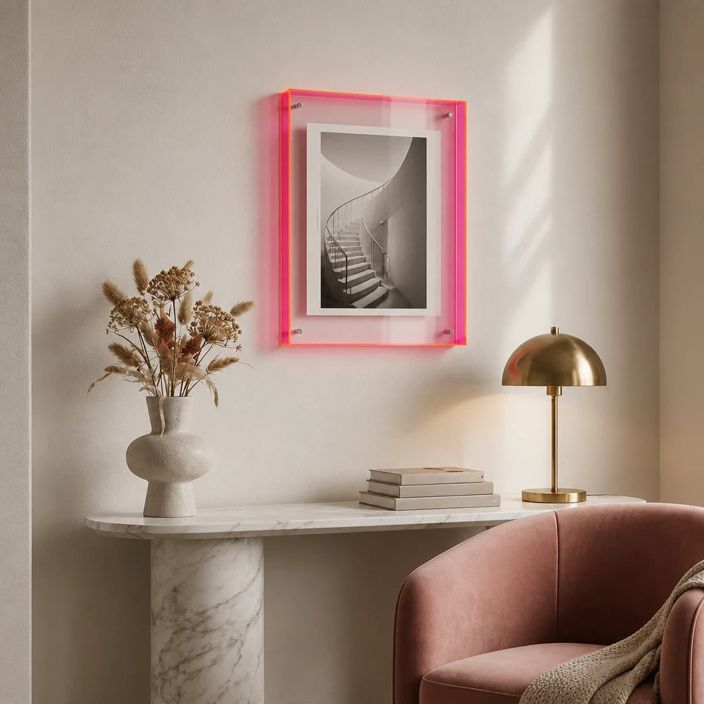 Byres acrylic photo frame, vibrant colour-edge design, product photo 15