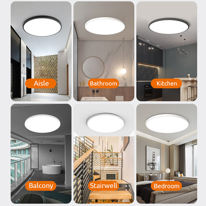 shows how the ceiling light can be applied in different rooms in the house