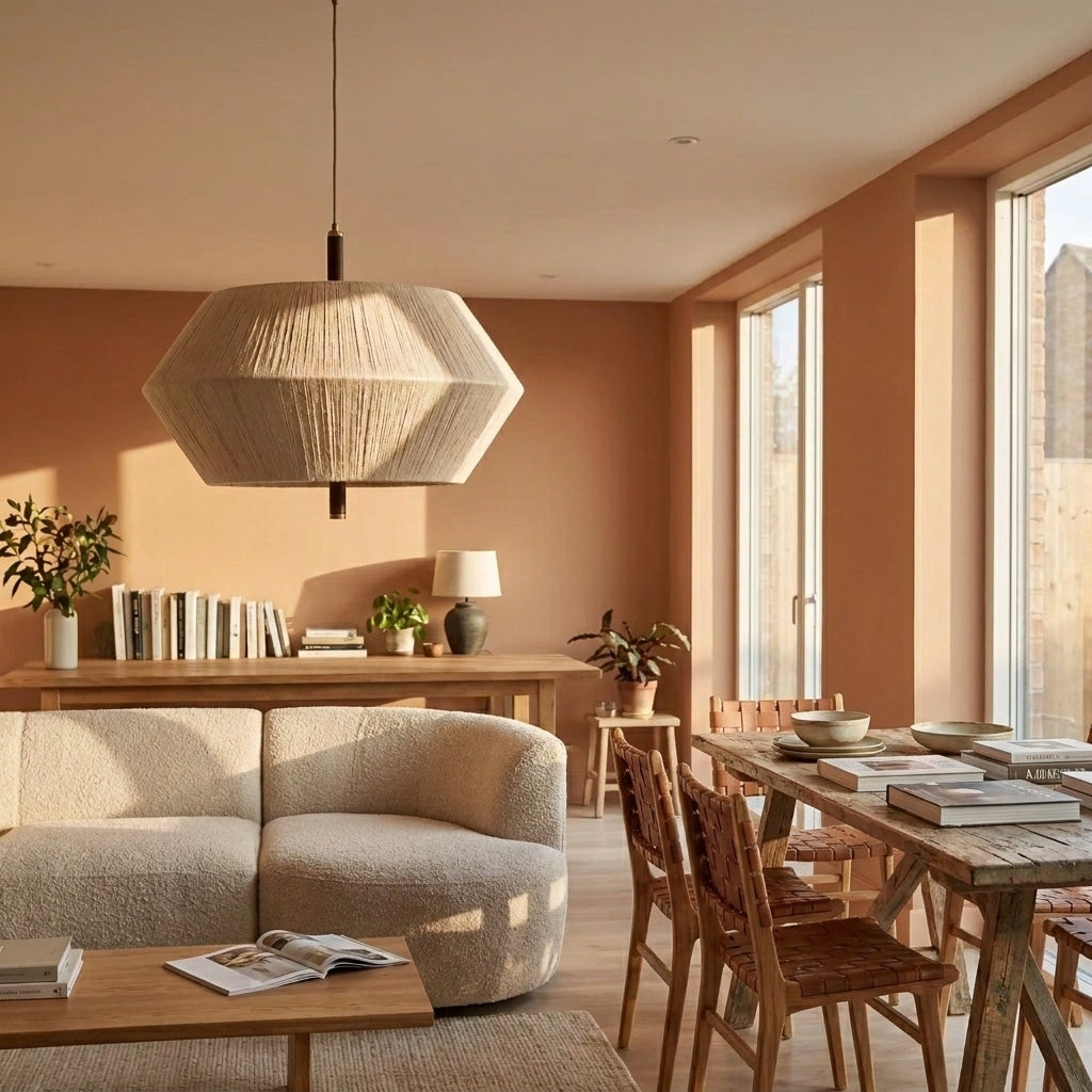 Ceqo pendant light above a living rooms table