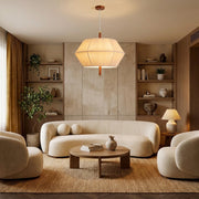 Ceqo pendant light in a living room with a bookshelf