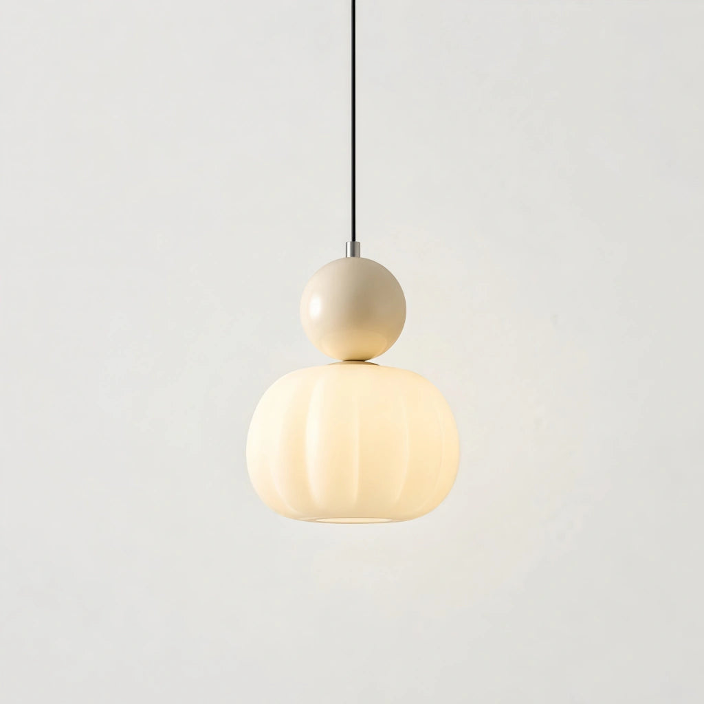 Beige debz Art Deco acrylic pendant light showcasing its stacked geometric silhouette
