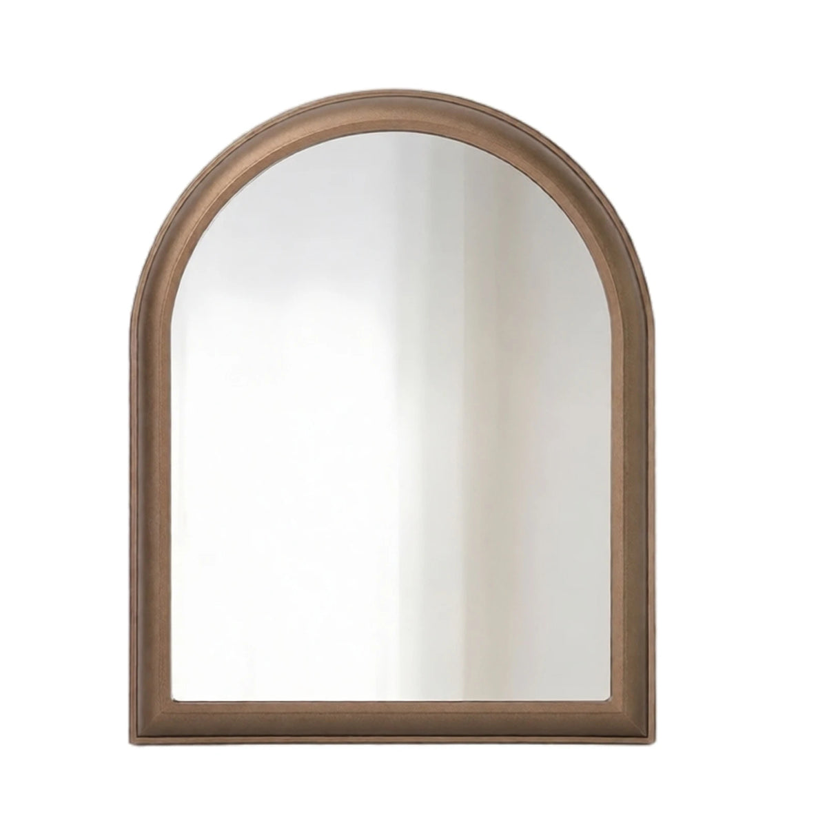 Ebonly glowing ghost mirror unlit, showing a plain arched mirror on a studio background