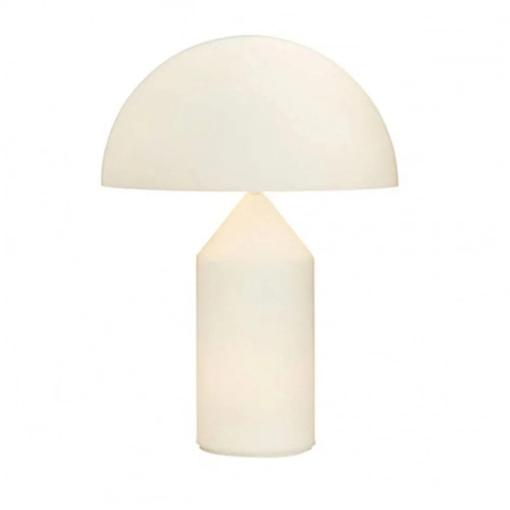 Glowing opal glass mushroom nightlight illuminating softly from within
