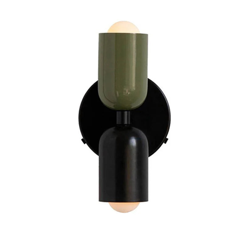 Green and black Nordic glass wall sconce