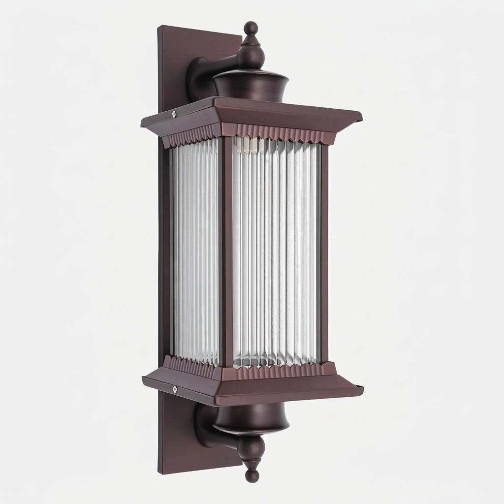 Gumzi exterior lantern wall light product shot, angled view