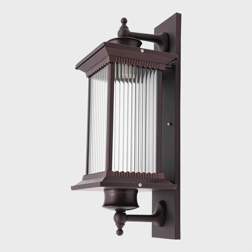 Gumzi exterior lantern wall light product shot, alternate side view