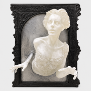 Hownd - Ghost in the Frame Wall Plaque - Glow-in-the-Dark Halloween Decor