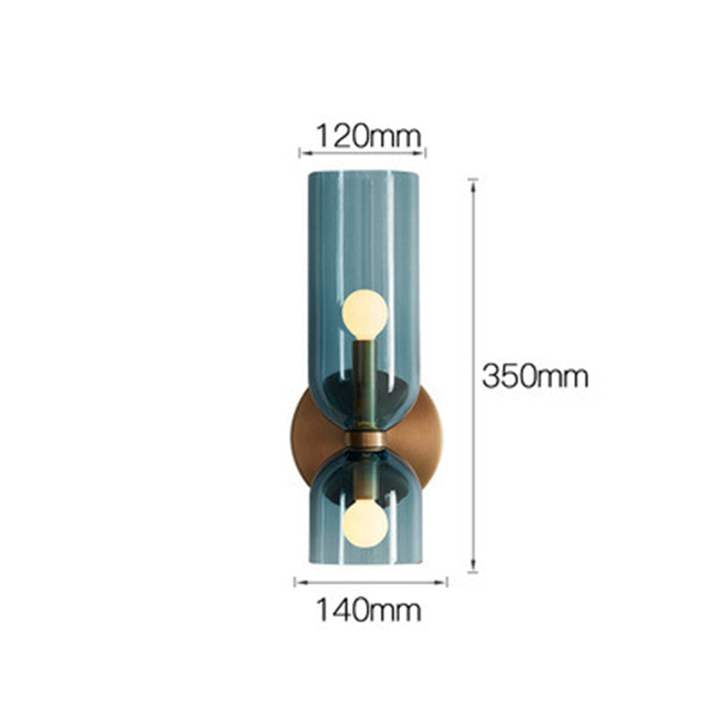 Dimensions and sizing guide for the modern 35cm tall hourglass glass wall sconce
