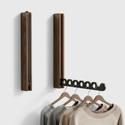 Jelve walnut wood collapsible wall hanger rail, studio shot
