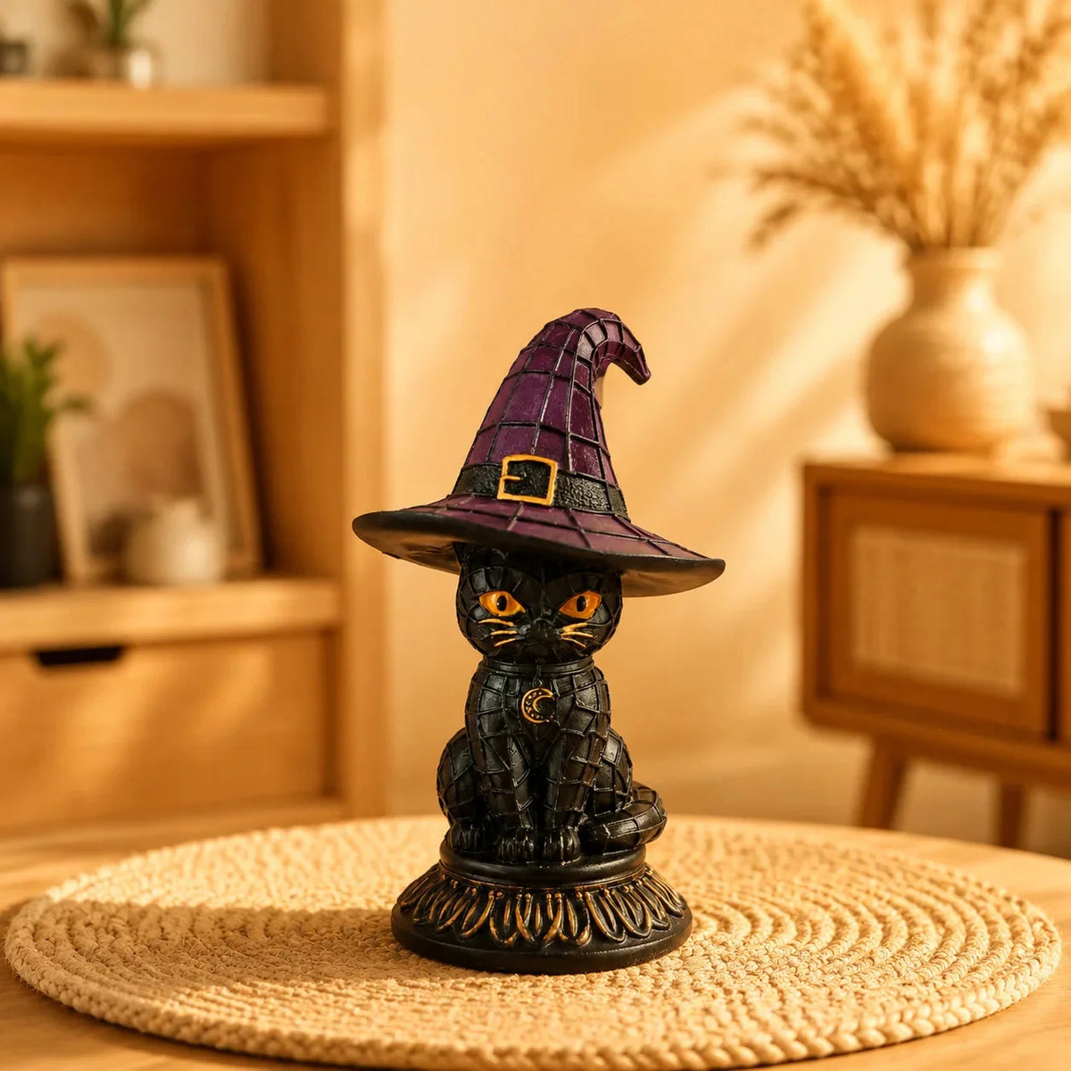 Jinx witch hat black cat lamp studio hero shot