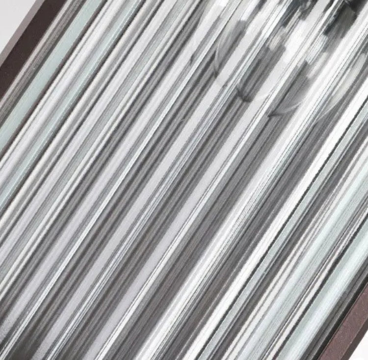 Lepzo outdoor fluted glass wall light, close-up detail photo