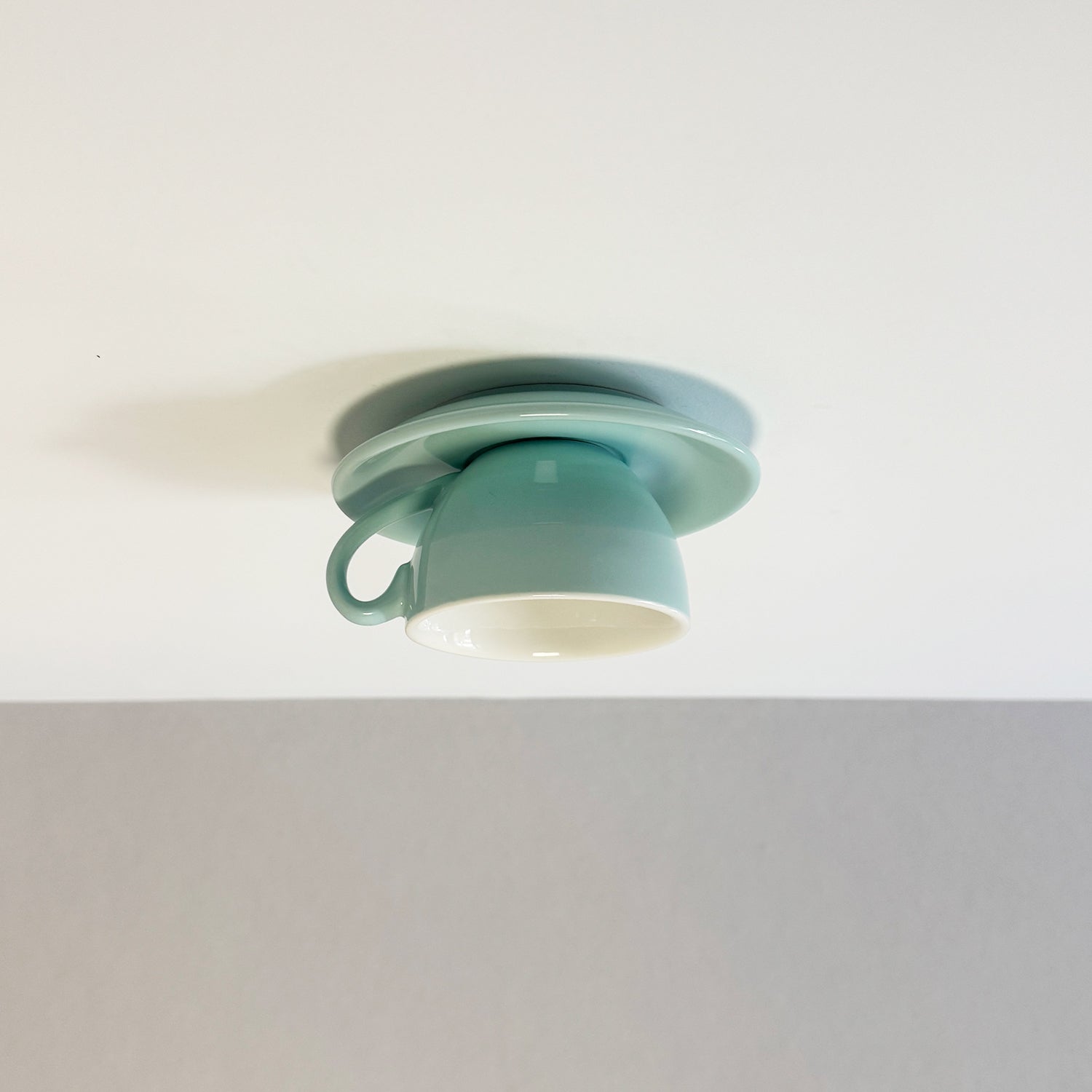 light blue novelty teacup ceiling lighting fixture