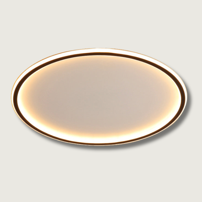 Isolated view of the ultra-thin black minimalist halo ring LED merqi ceiling lamp