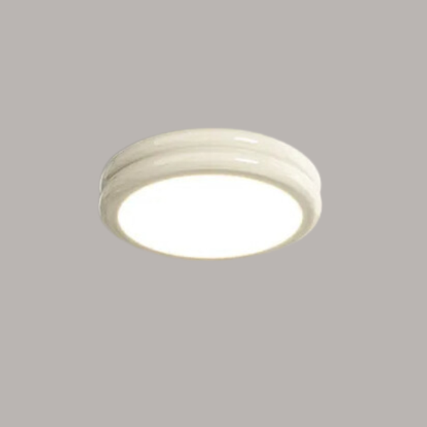 Clean milky white macaron dome light casting a smooth, glare-free glow