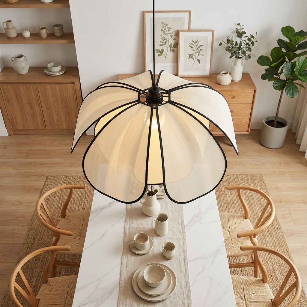 Muxqa petal pendant light above a dining table