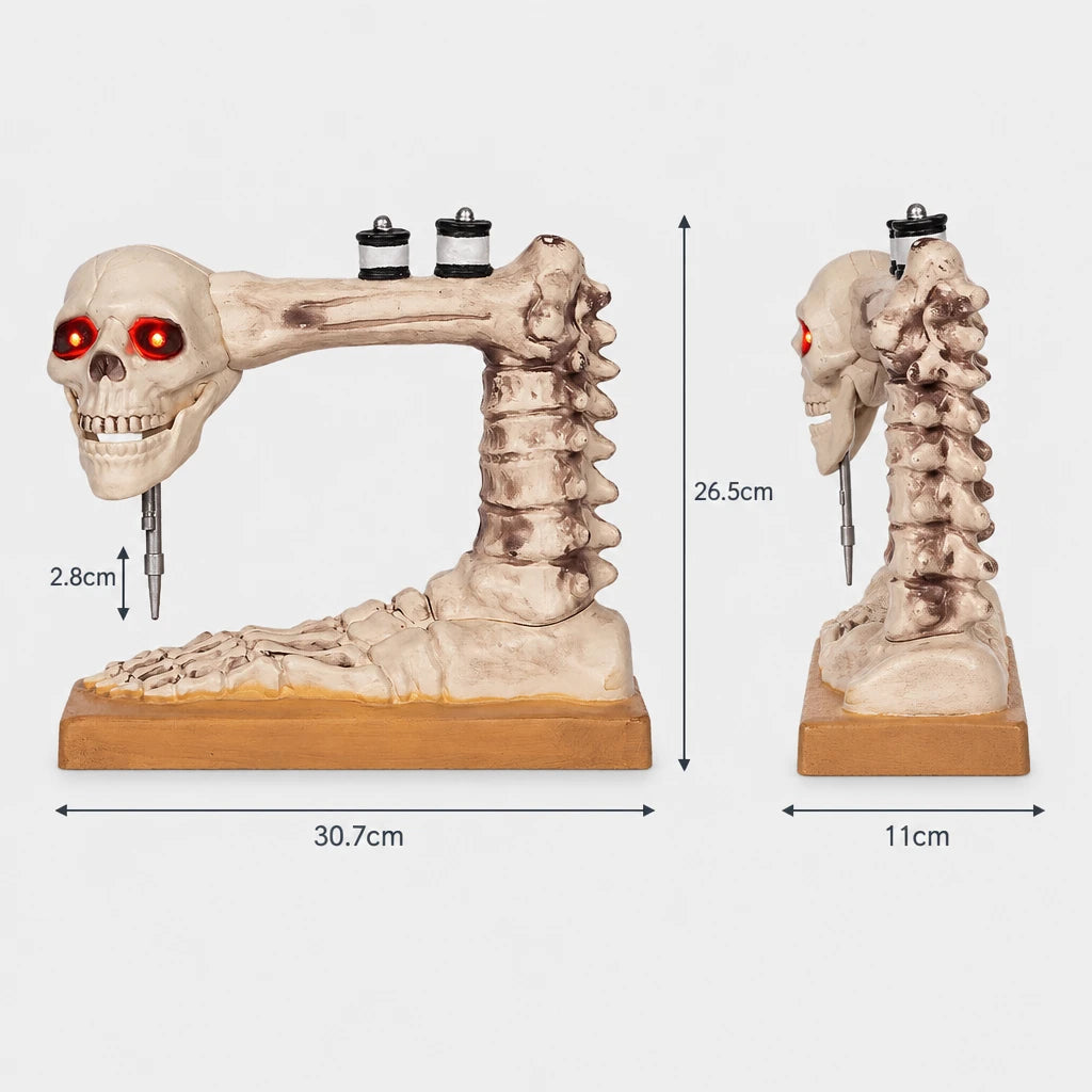 Needler skeleton sewing machine dimensions, 30.7cm length, 26.5cm height, 11cm depth