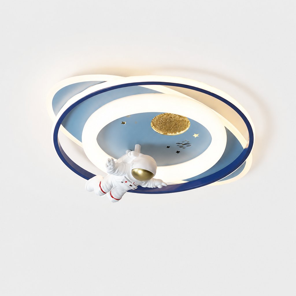 Neston astronaut ceiling light shown switched on and switched on