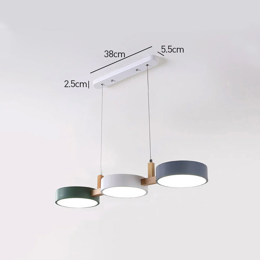 Dimensions guide for the ceiling canopy of the Nordic linear pendant