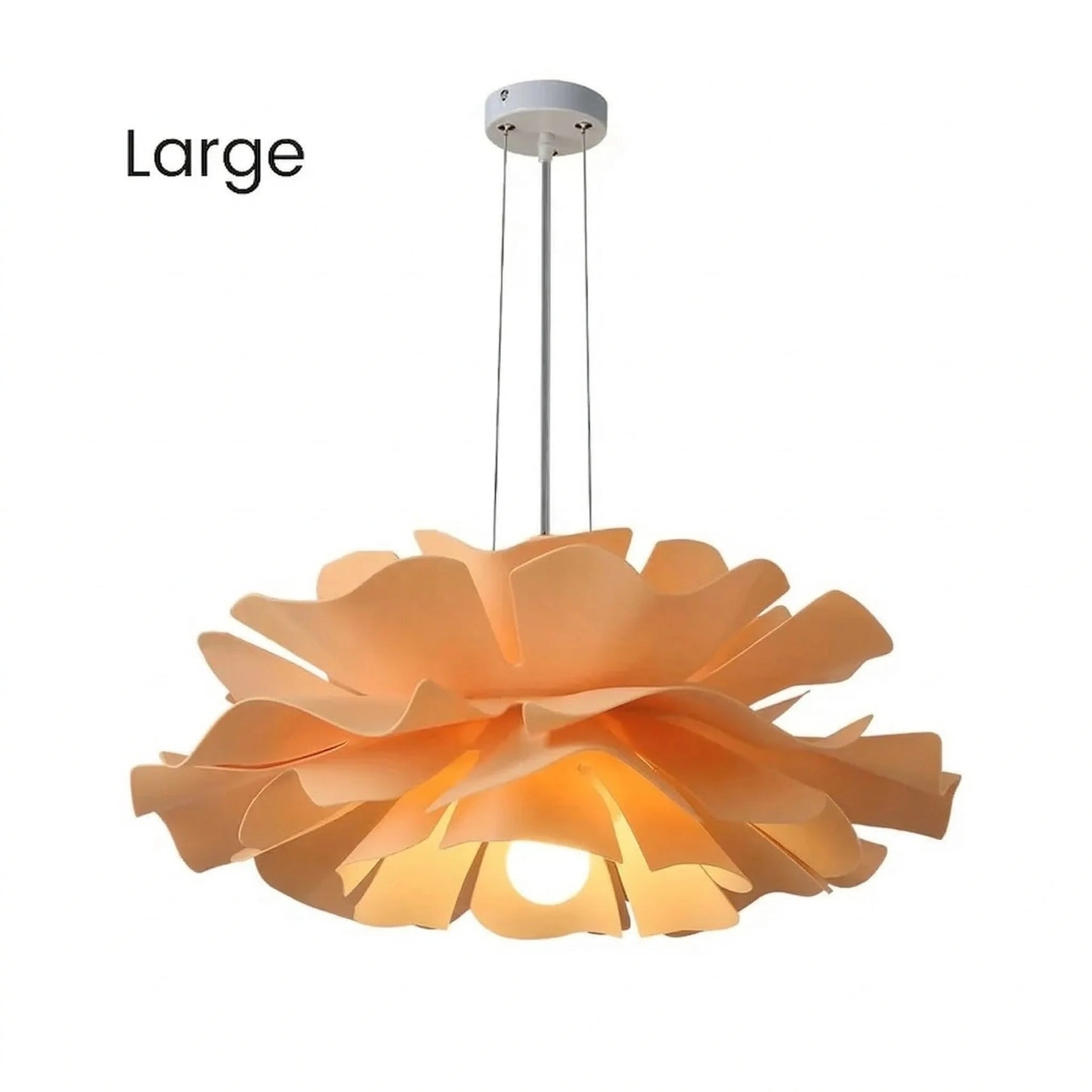 Large orange lotus flower lamp offering a vibrant, warm pop of colour