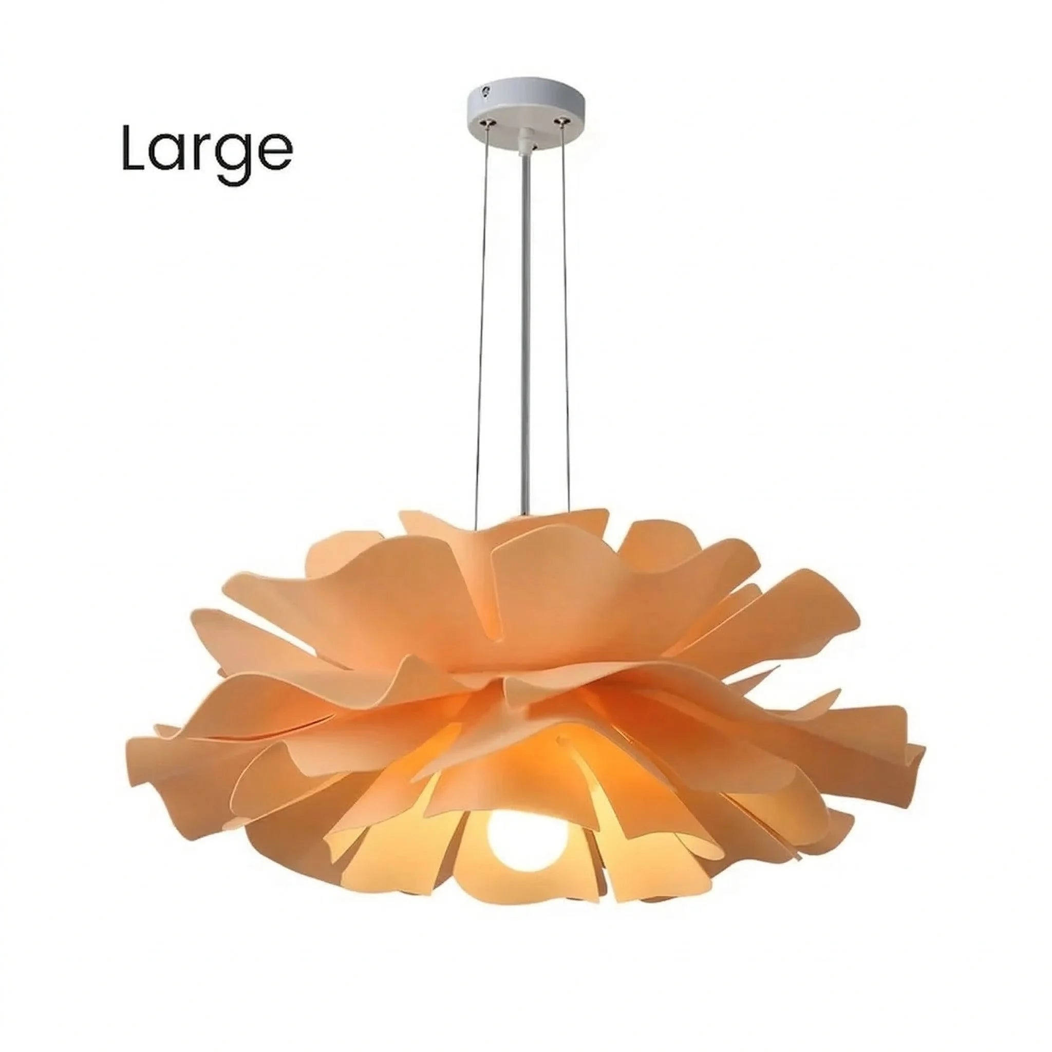 Large orange lotus flower lamp offering a vibrant, warm pop of colour