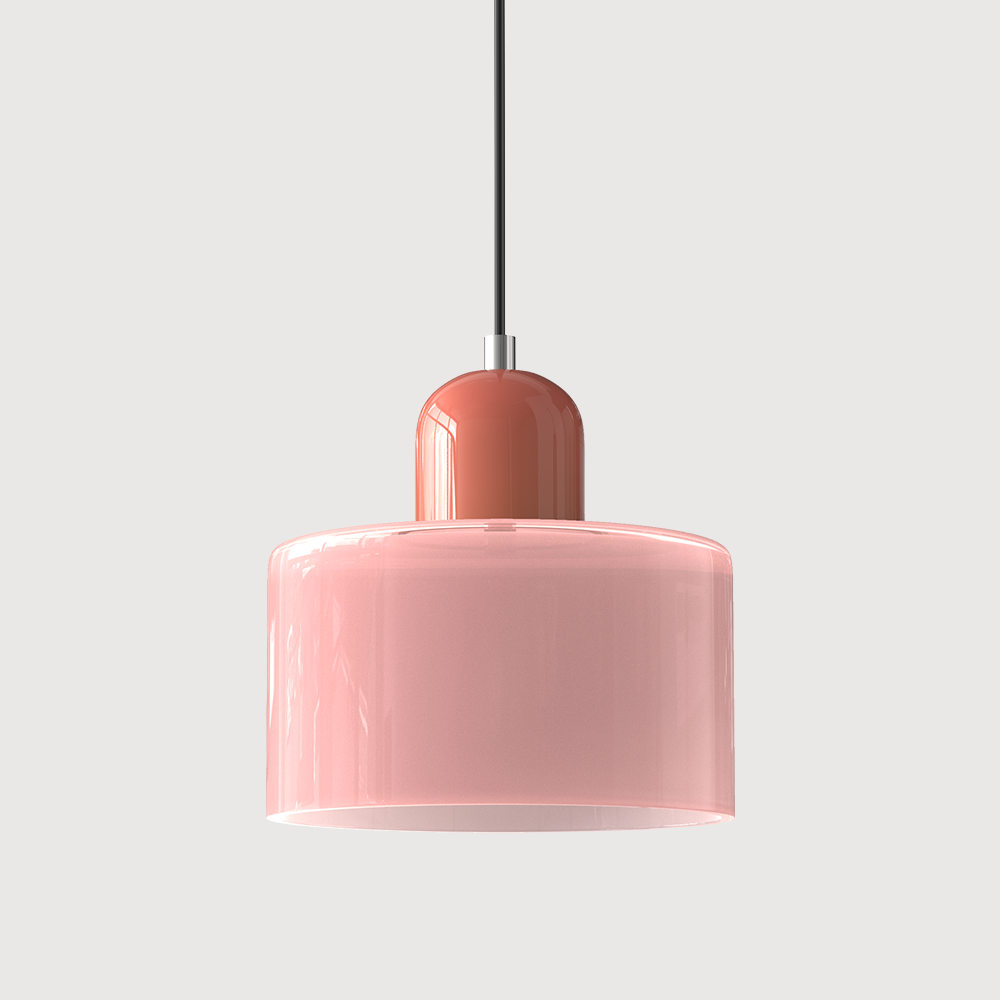 Pink base and light pink shade macaron glass pendant