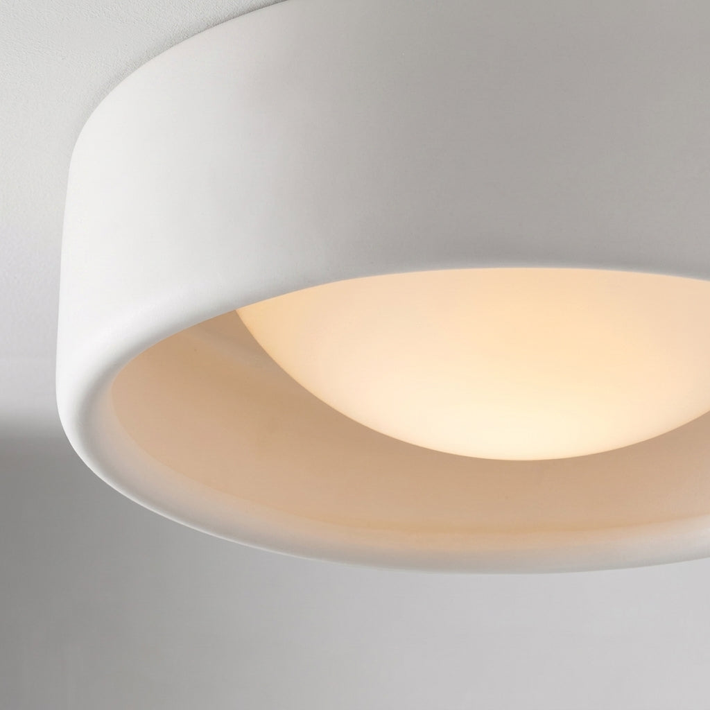 Pymzi porcelain shade and brass canopy close-up detail