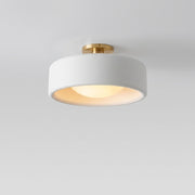 Pymzi minimalist porcelain semi-flush ceiling light, white, hero shot