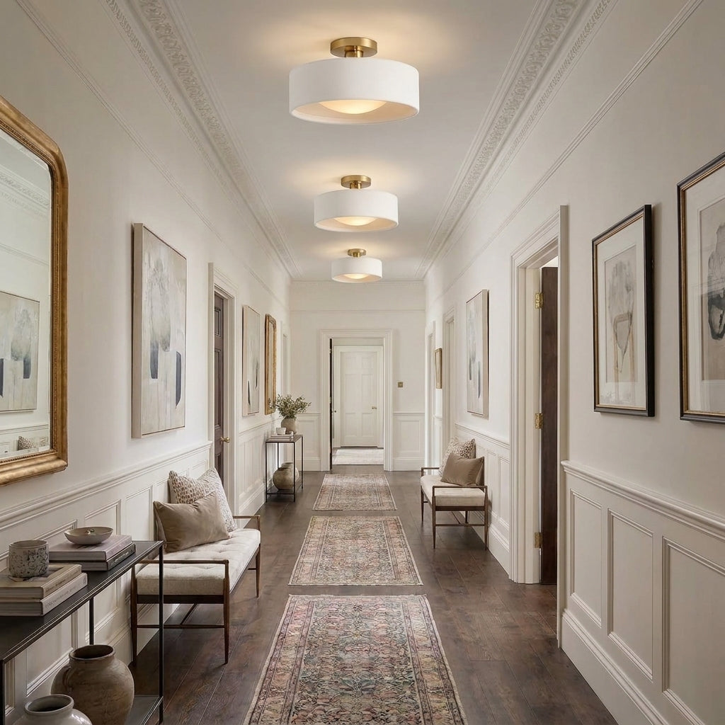 Pymzi ceiling lights in hallway