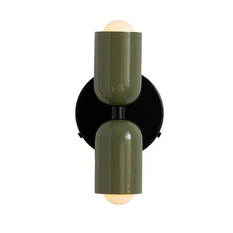 Solid green mid-century capsule glass wall light