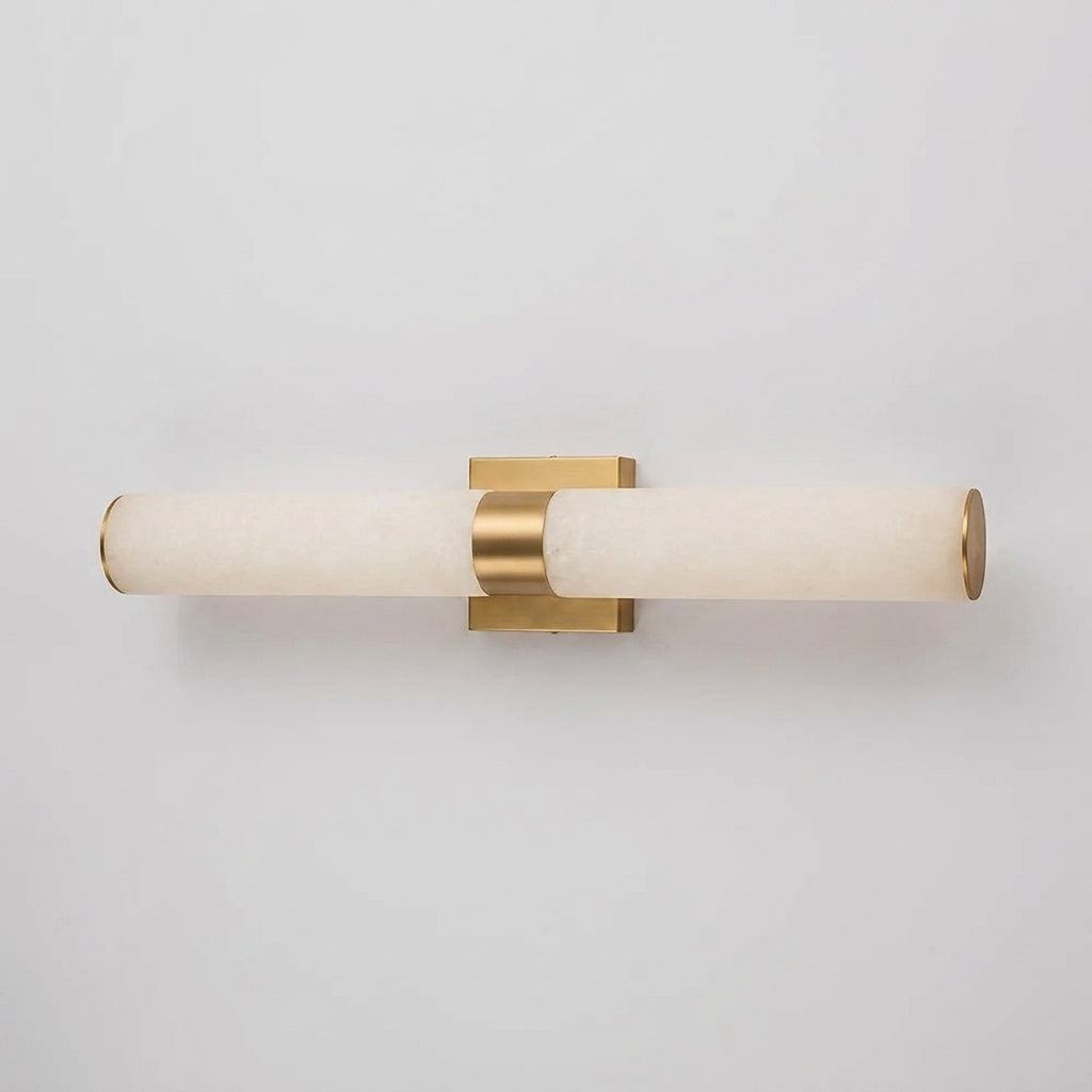 Subxo Brass wall sconce, angled product shot